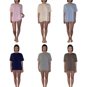 aolol facial mask short-sleeved T-shirt for women summer classic modal loose slimming versatile boyfriend style half-sleeved top