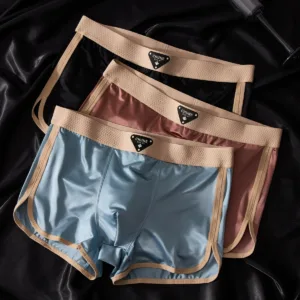 Ice silk light luxury satin men's underwear high-end silky loose comfortable breathable boxer briefs men's trendy boxer briefs