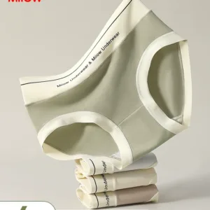 Catman Seamless Underwear Women's Pure Cotton 7a Grade Antibacterial Sports Mid-Waist Non-Clamping Underwear 2025 New Girls Triangle Shorts